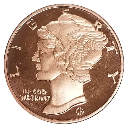 Liberty Eagle 1 Full Ounce .999 Fine Copper Bullion Rounds Metals Gold Silver 
