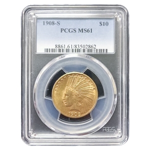 1908-S $10 Indian Gold Eagle PCGS MS61