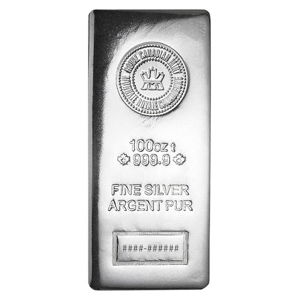 100 oz Silver Royal Canadian Mint Silver Bar