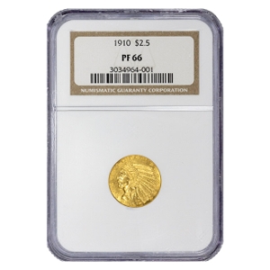 1910 $2.50 Indian Gold Quarter Eagle NGC PF66