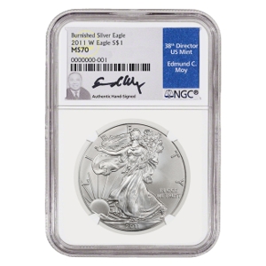 2011 1 oz Silver American Eagle Burnished MS70 coin