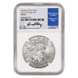 2012 1 oz Silver American Eagle Burnished MS70 coin