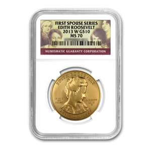 2013 $10 Edith Roosevelt First Spouse MS70