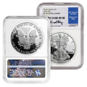 2018 S Silver American Eagle PF70 Coin