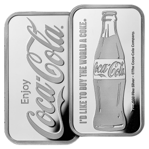 1oz Silver Coca-Cola Bar both sides
