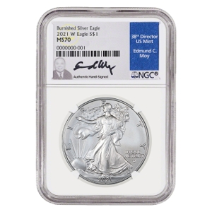2021 1 oz Silver American Eagle Burnished MS70 Coin