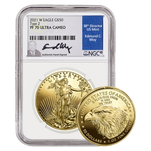 2021 $50 Gold American Eagle Type 2 PF70 Coin