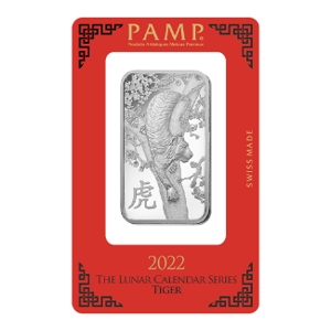 2022 1 oz Silver PAMP Suisse Lunar Tiger Bar