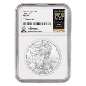 2023 $1 Silver American Eagle MS70 coin