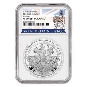 2023 1oz Silver Britannia Proof 70 Coin