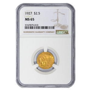 1927 $2.50 Indian Gold Quarter Eagle NGC MS65