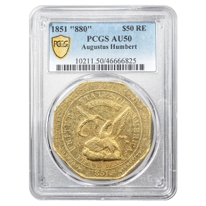 1851 $50 Augustus Humbert PCGS AU50