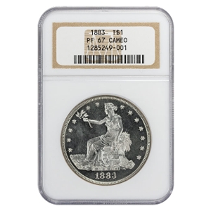 1883 $1 Silver Trade Dollar Cameo NGC PF67