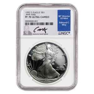 1992 $1 Silver American Eagle PF70