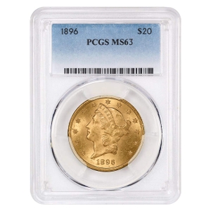 1896 $20 Liberty Gold Double Eagle PCGS MS63