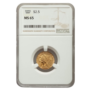Common Date $2.50 Indian Gold Quarter Eagle MS65