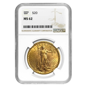 $20 Saint-Gaudens Gold Double Eagle MS-62 Coin (Random Year)