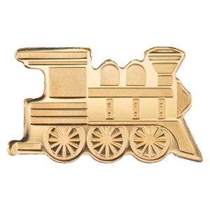 Half Gram Gold Golden Train Shaped Silk Finish Coin